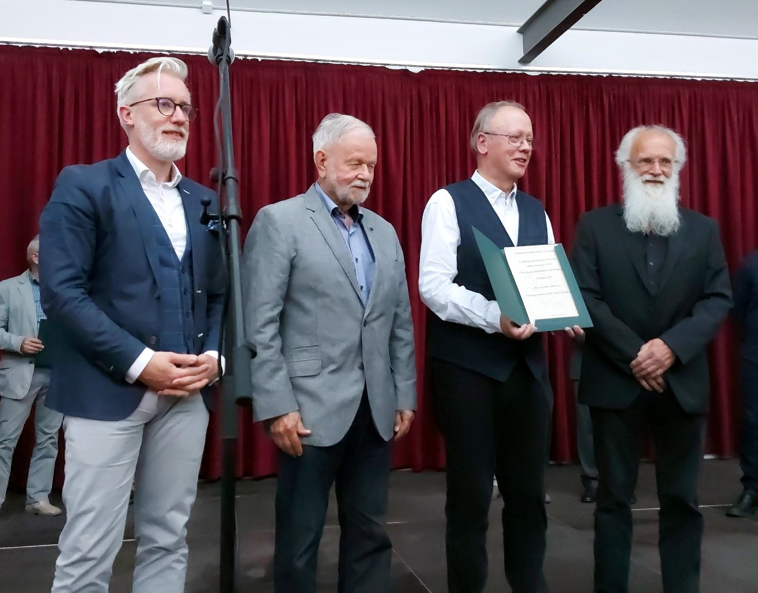 Preisverleihung in der Shedhalle in Pößneck Verleihung des Landesgeschichtlichen Preises für Industriekultur 2020 - Thueringer Aufbruch in die Moderne in der Shedhalle in Pößneck