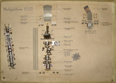 Montageschema für die Oszillographenröhre B13S5 aus dem Funkwerk Erfurt
